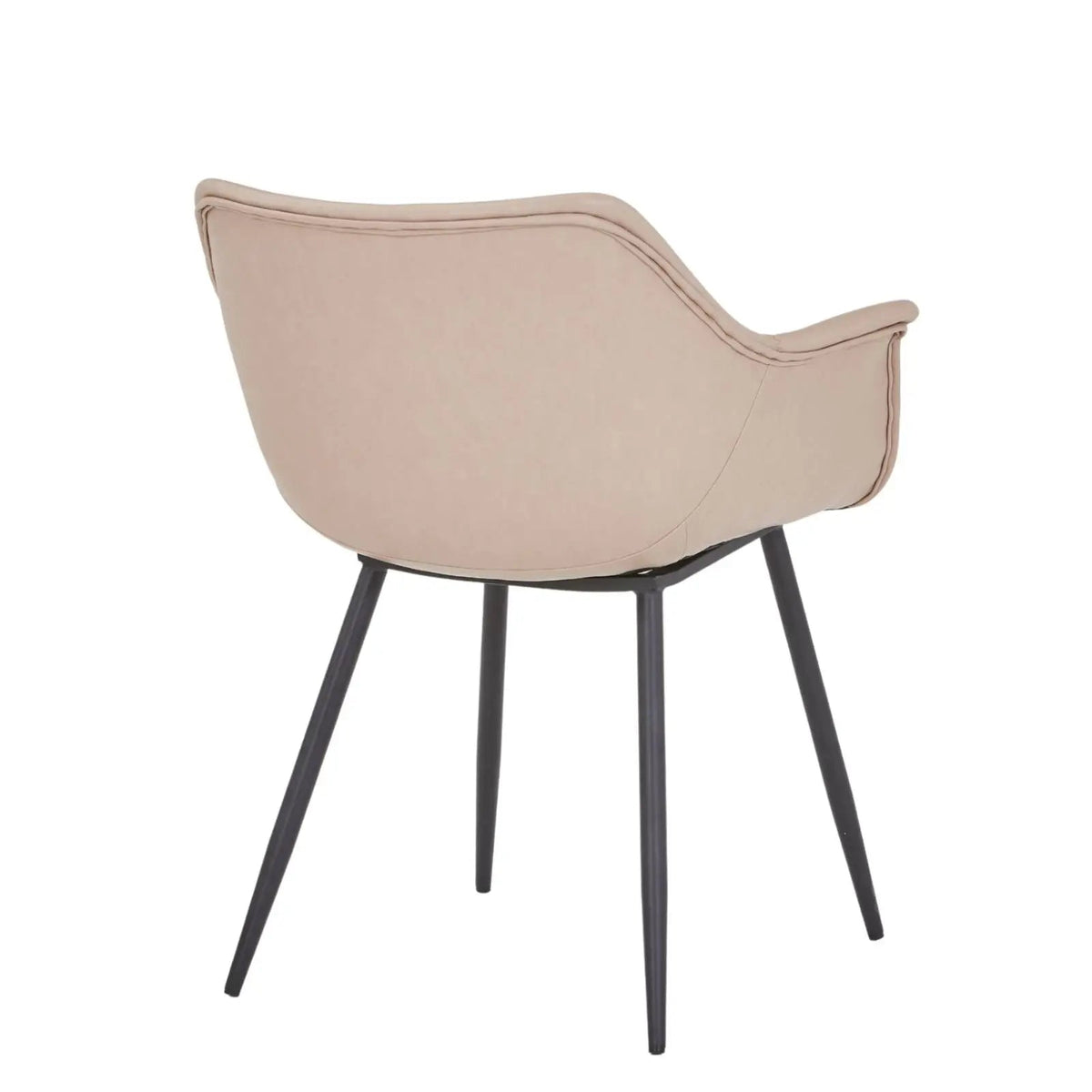 Markley Leather Dining Chair with Powder-Coated Iron Legs Taupe CHAIR Leisuremod