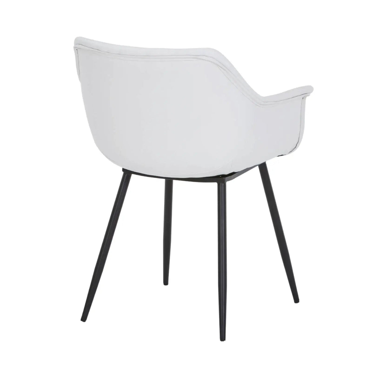 Markley Leather Dining Chair with Powder-Coated Iron Legs White CHAIR Leisuremod