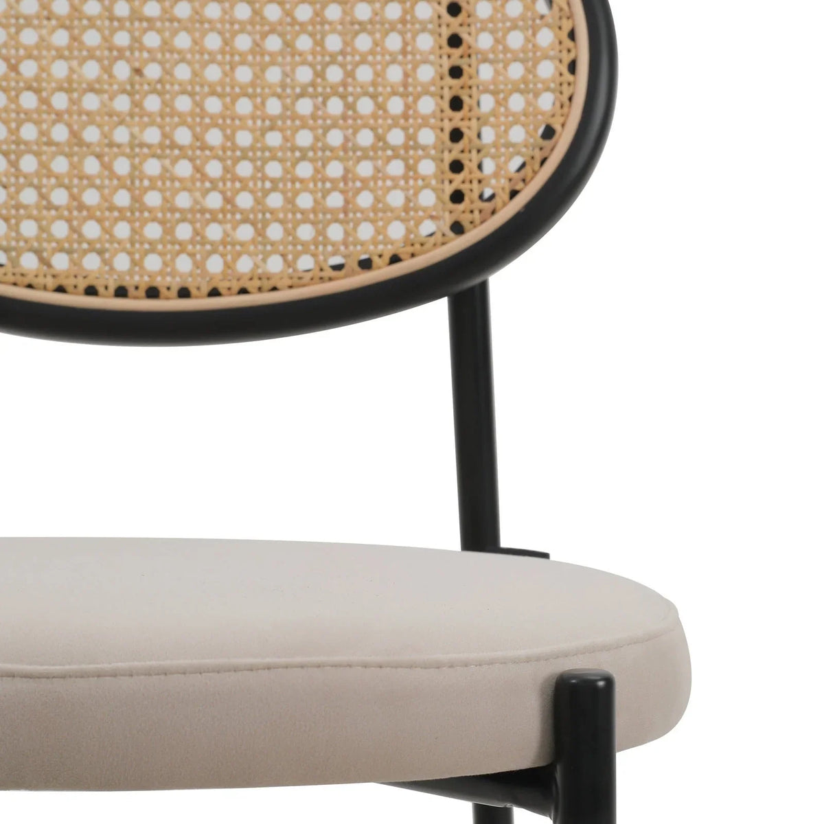 Euston Wicker Bar Stool with Black Powder Coated Steel Frame and Footrest - Elax Furniture