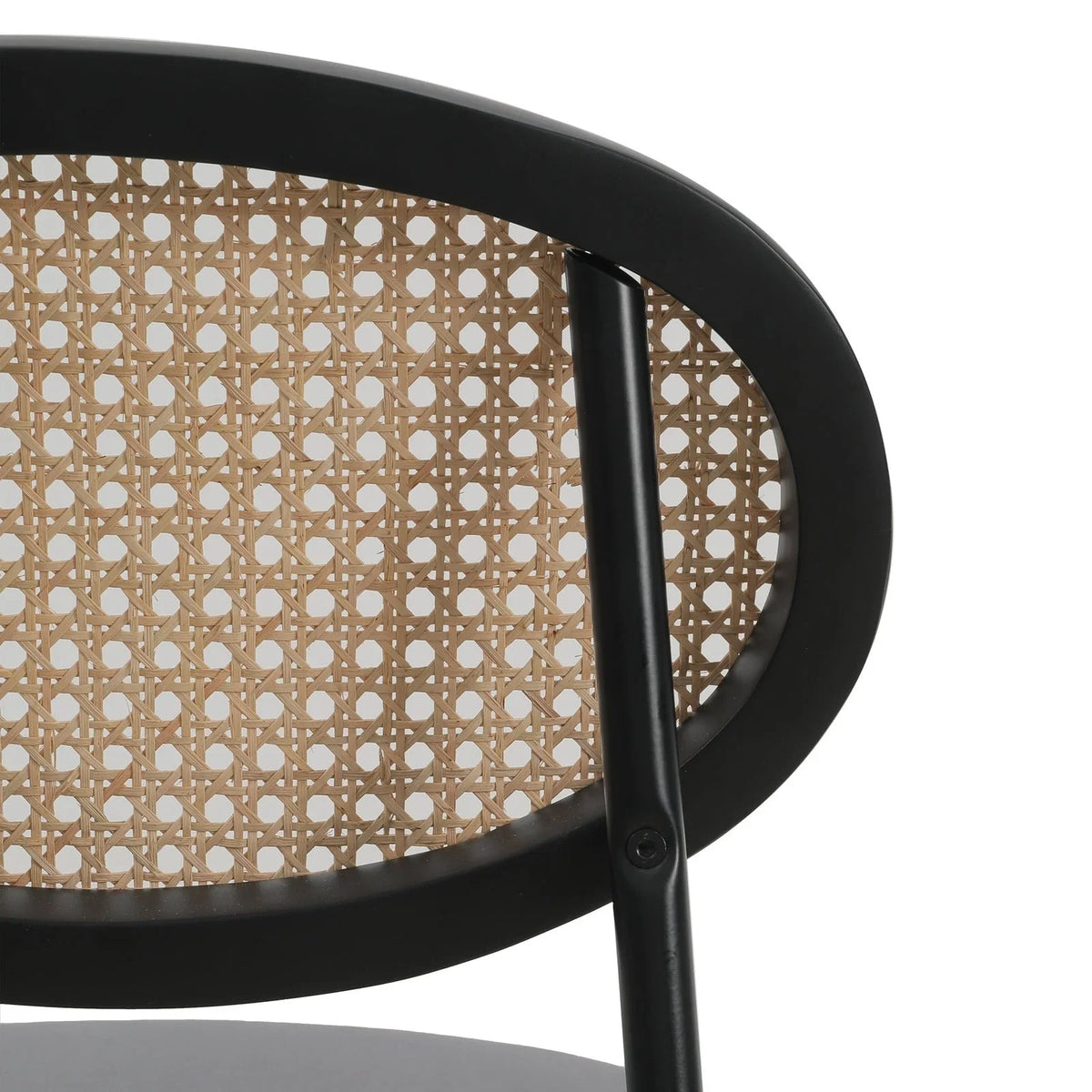 Euston Wicker Bar Stool with Black Powder Coated Steel Frame and Footrest - Elax Furniture