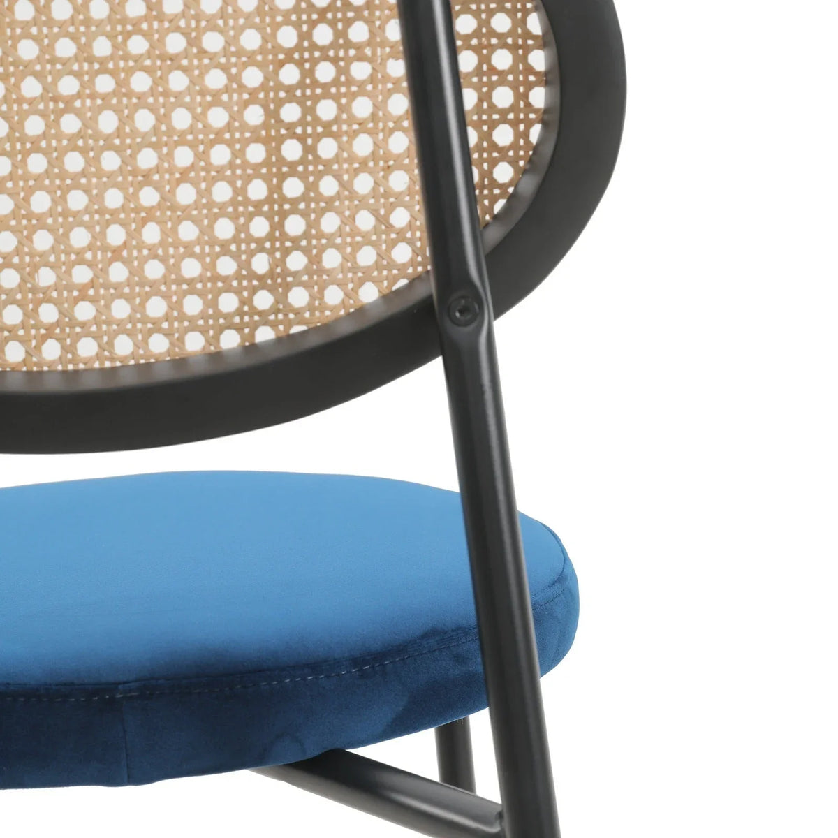 Euston Wicker Bar Stool with Black Powder Coated Steel Frame and Footrest - Elax Furniture