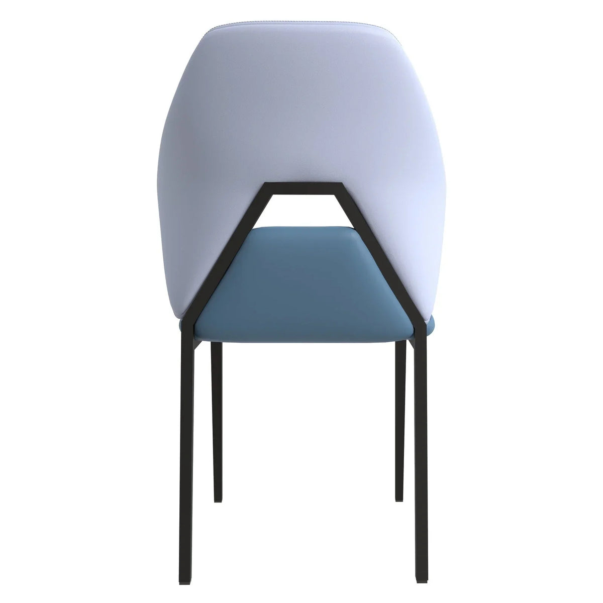 ECLAT Dining Chair with Upholstered Leather Seat and Back in Black Iron - Elax Furniture