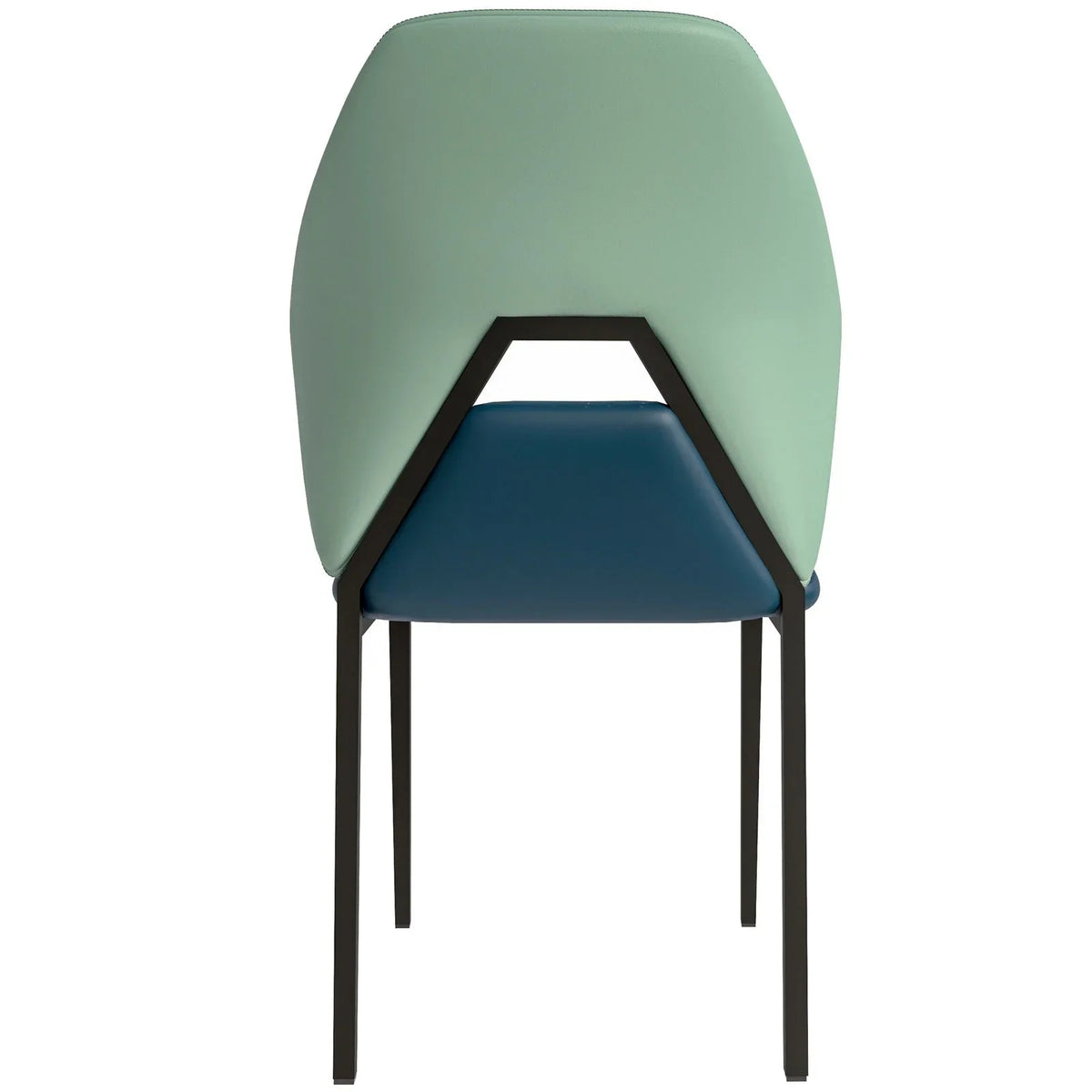 ECLAT Dining Chair with Upholstered Leather Seat and Back in Black Iron - Elax Furniture