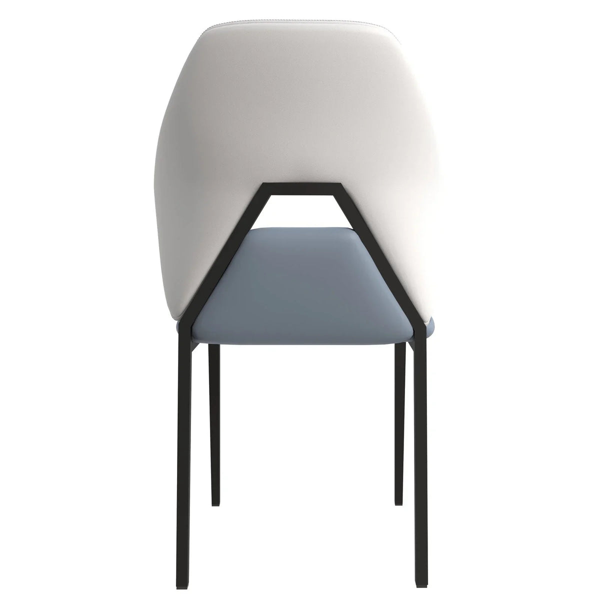 ECLAT Dining Chair with Upholstered Leather Seat and Back in Black Iron - Elax Furniture