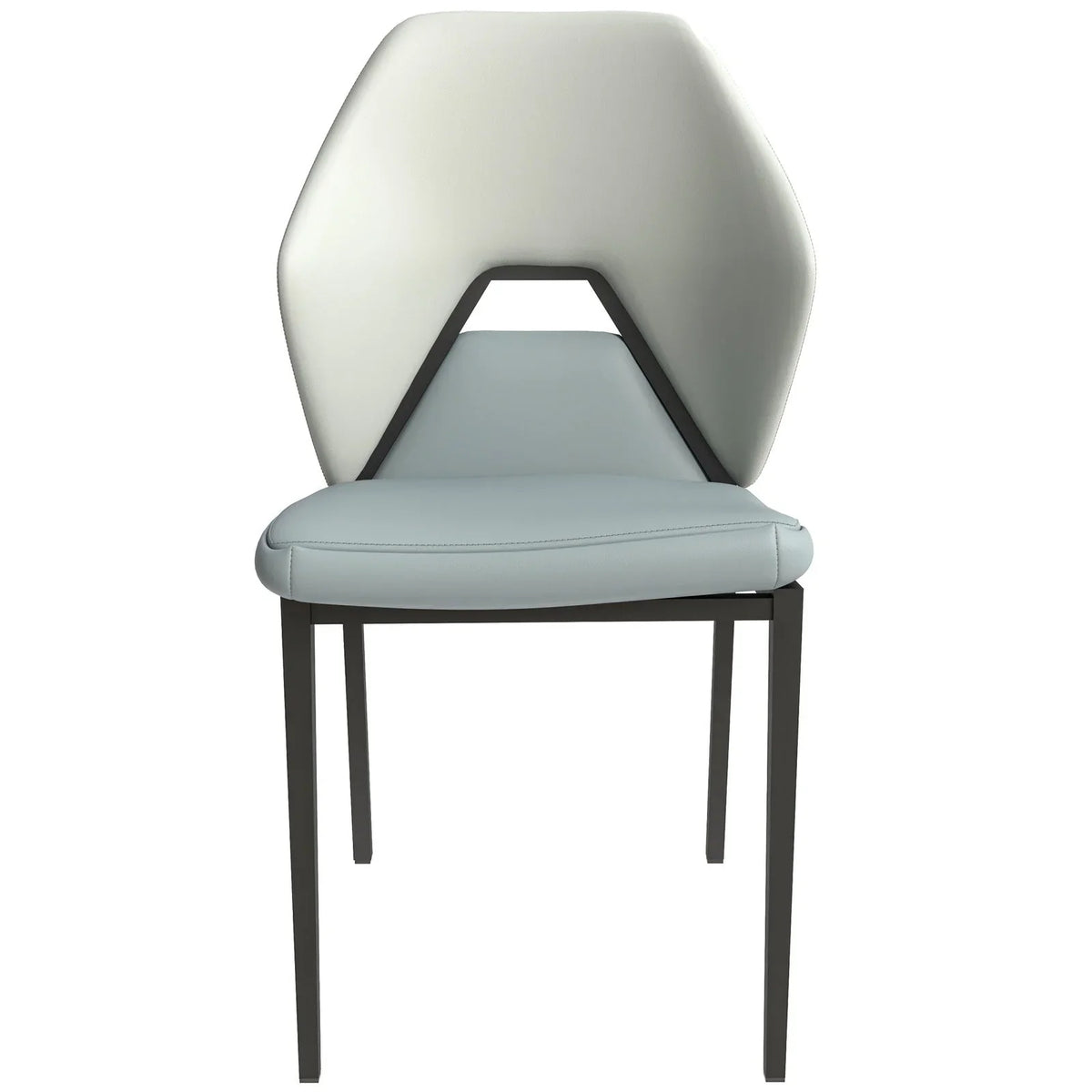 ECLAT Dining Chair with Upholstered Leather Seat and Back in Black Iron - Elax Furniture