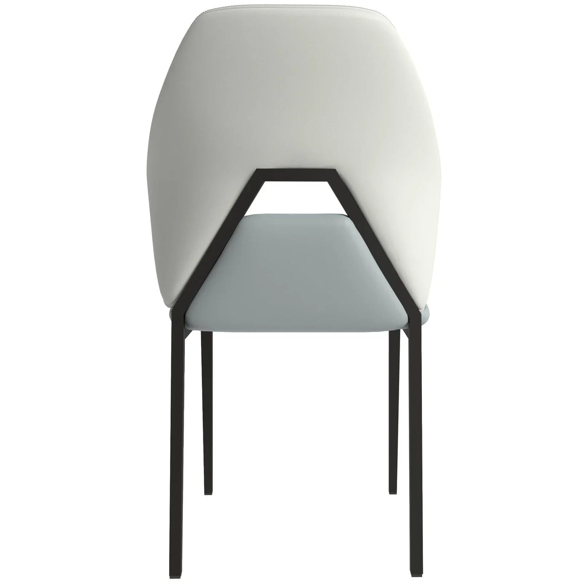 ECLAT Dining Chair with Upholstered Leather Seat and Back in Black Iron - Elax Furniture