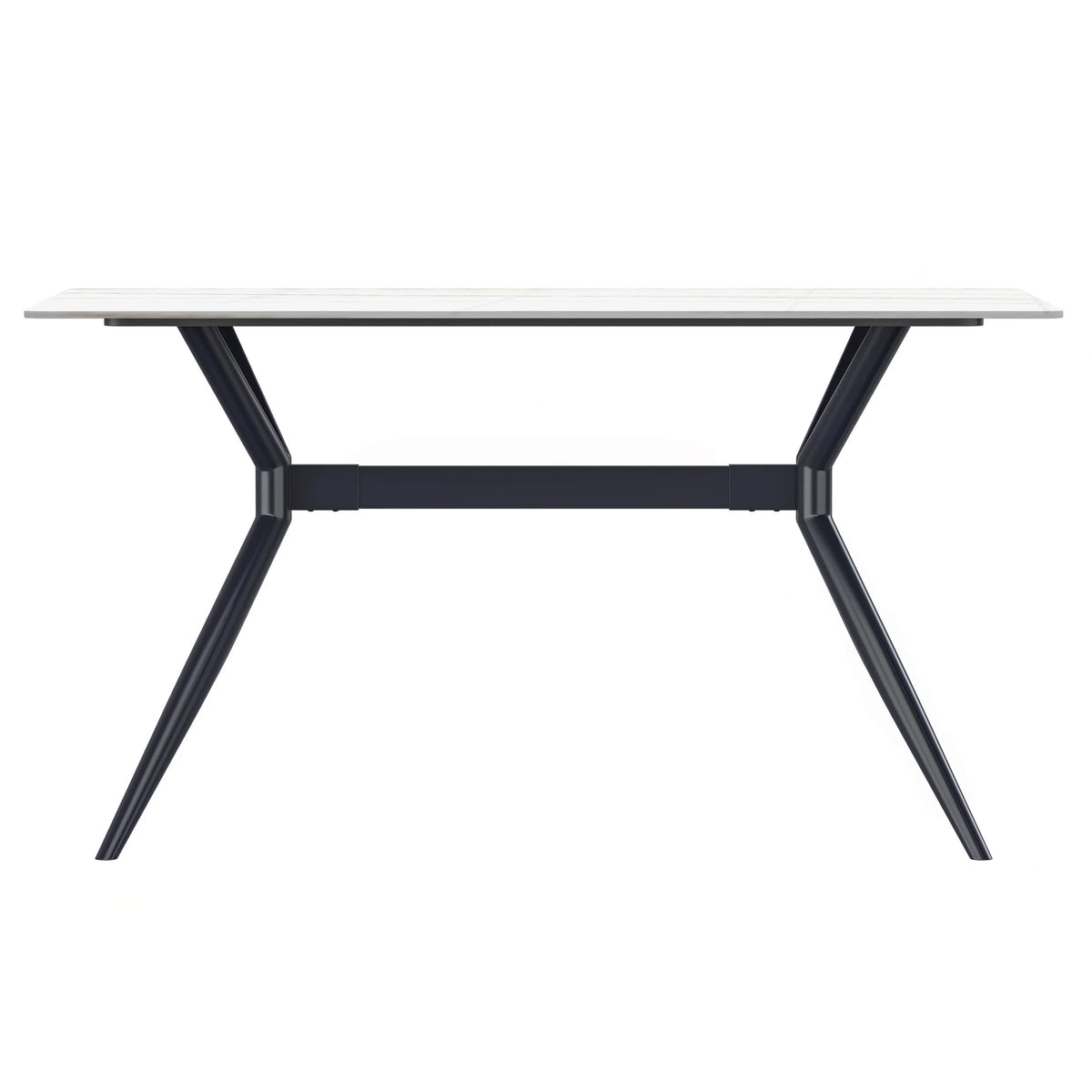 Elega 7-Piece Dining Set with Rectangular Sintered Stone Table and 6 Velvet Side Chairs with Wicker Back - Elax Furniture