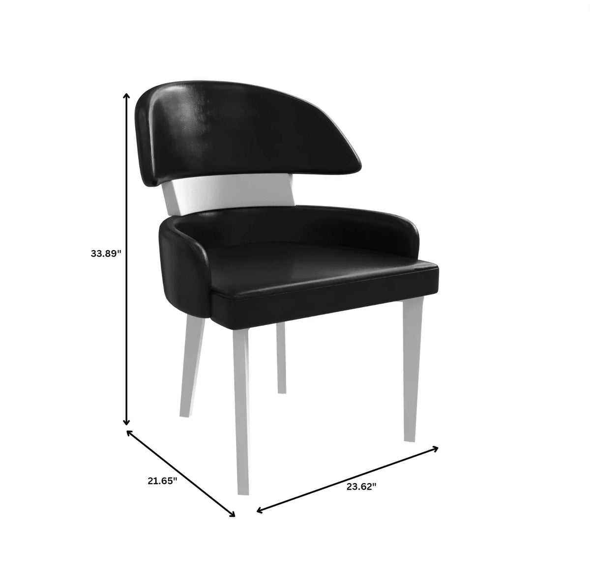 Ethos Leather Dining Chairs with Curved Open Back in Rubberwood - Elax Furniture