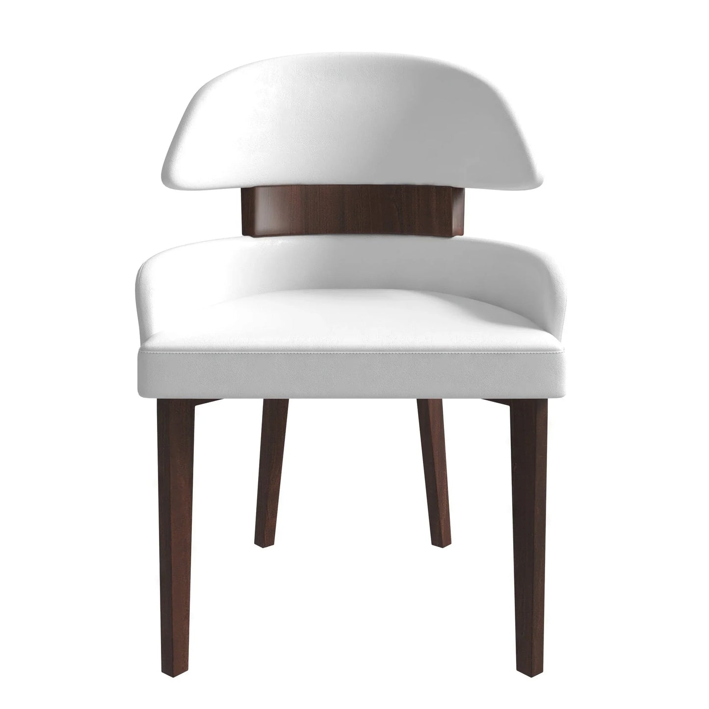 Ethos Leather Dining Chairs with Curved Open Back in Rubberwood - Elax Furniture