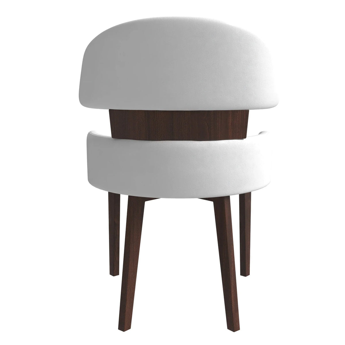 Ethos Leather Dining Chairs with Curved Open Back in Rubberwood - Elax Furniture