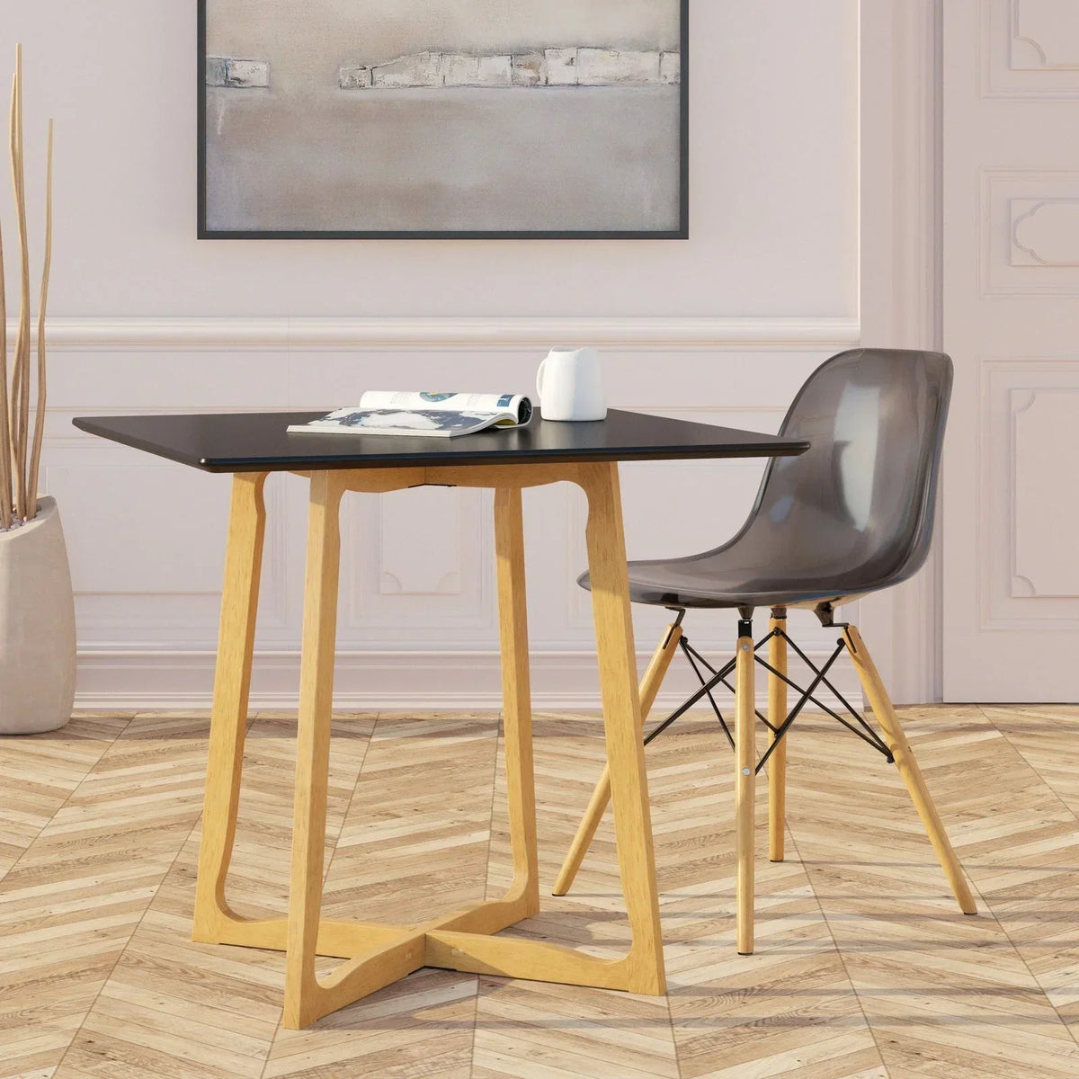 Dover and Cresco Modern Dining Chair Molded Side Chair with Base - Elax Furniture