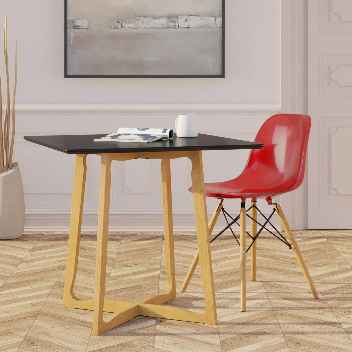 Dover and Cresco Modern Dining Chair Molded Side Chair with Base - Elax Furniture