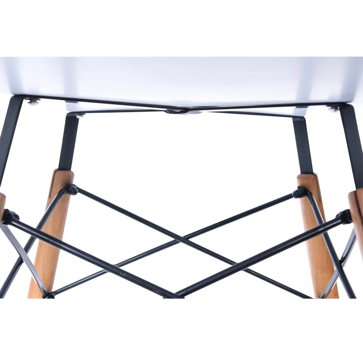 Dover Round Dining Table With Glass Tabletop and Natural Wood Eiffel Base - Elax Furniture