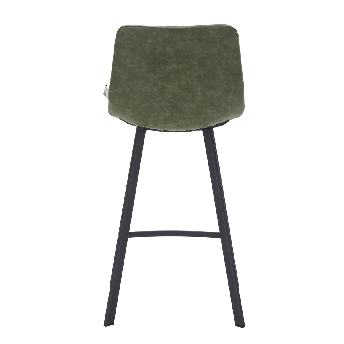 Elland 35” Counter Stool in Leather Padded Seat in Black Stainless Steel - Elax Furniture