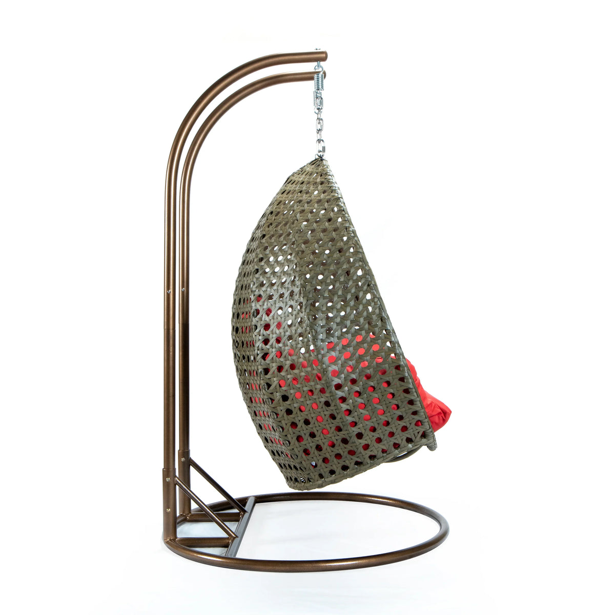 Modern Beige Wicker Hanging Double Seater Egg Swing Chair - Elax Furniture
