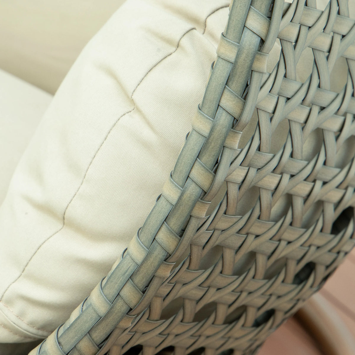 Modern Beige Wicker Hanging Double Seater Egg Swing Chair - Elax Furniture