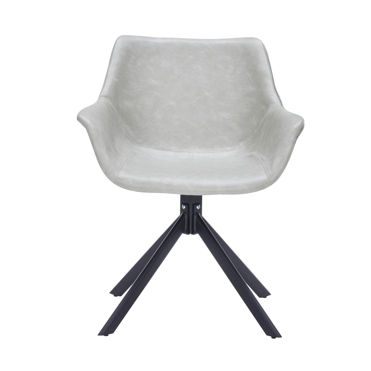 Markley Dining Chair Upholstered in Leather 360-Degree Swivel Armchair - Elax Furniture