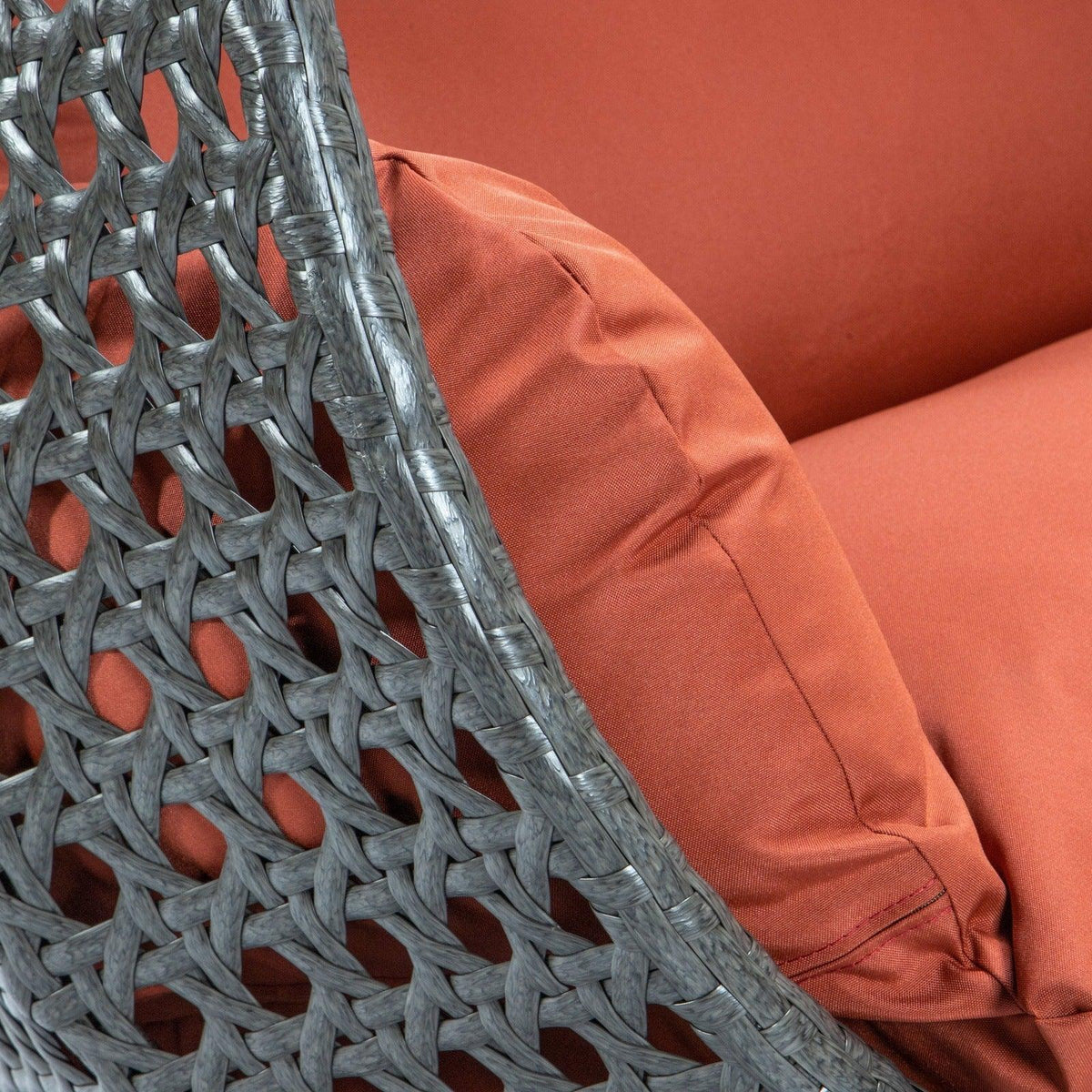 Modern Charcoal Wicker Hanging Double Seater Egg Swing Chair - Elax Furniture