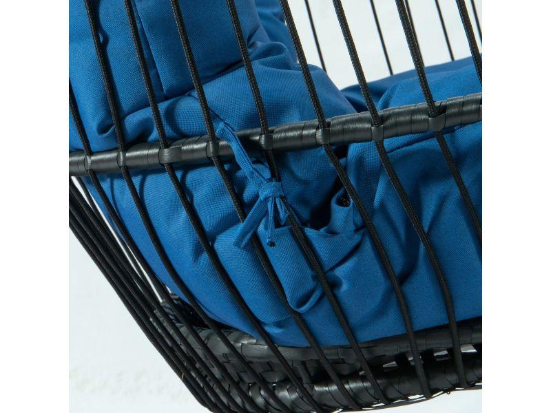 Wicker 2 Person Double Folding Hanging Egg Swing Chair - Elax Furniture