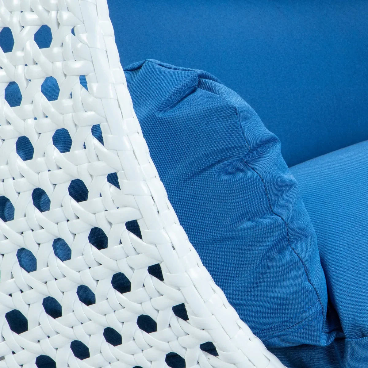 Modern White Wicker Hanging Double Seater Egg Swing Chair - Elax Furniture