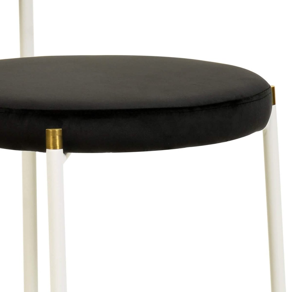 Euston Modern Upholstered Dining Chair with Round Wicker/Velvet Back Style White Wicker Black Dining Chair Leisuremod