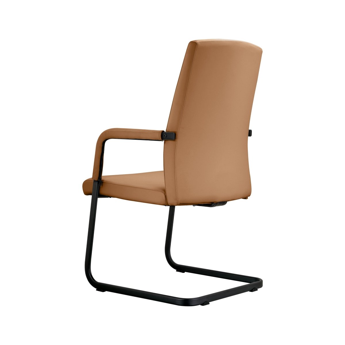 Evander Leather Office Chair With Aluminum Frame Dark Brown Office Chair Leisuremod
