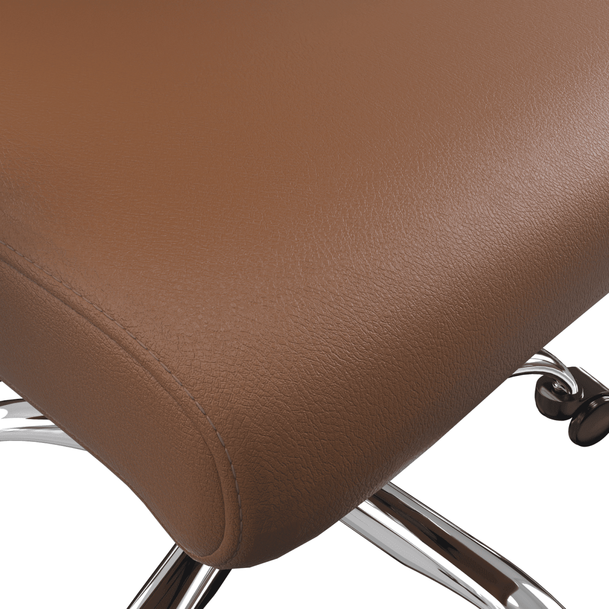Evander Modern Swivel Office Chair in Leather with Adjustable Height and Silver Frame Dark Brown Office Chair Leisuremod
