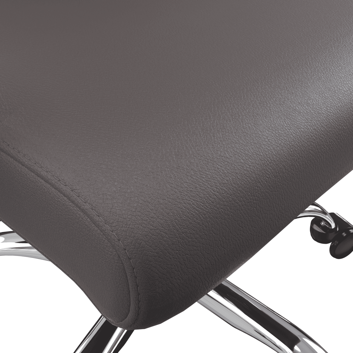Evander Modern Swivel Office Chair in Leather with Adjustable Height and Silver Frame Grey Office Chair Leisuremod