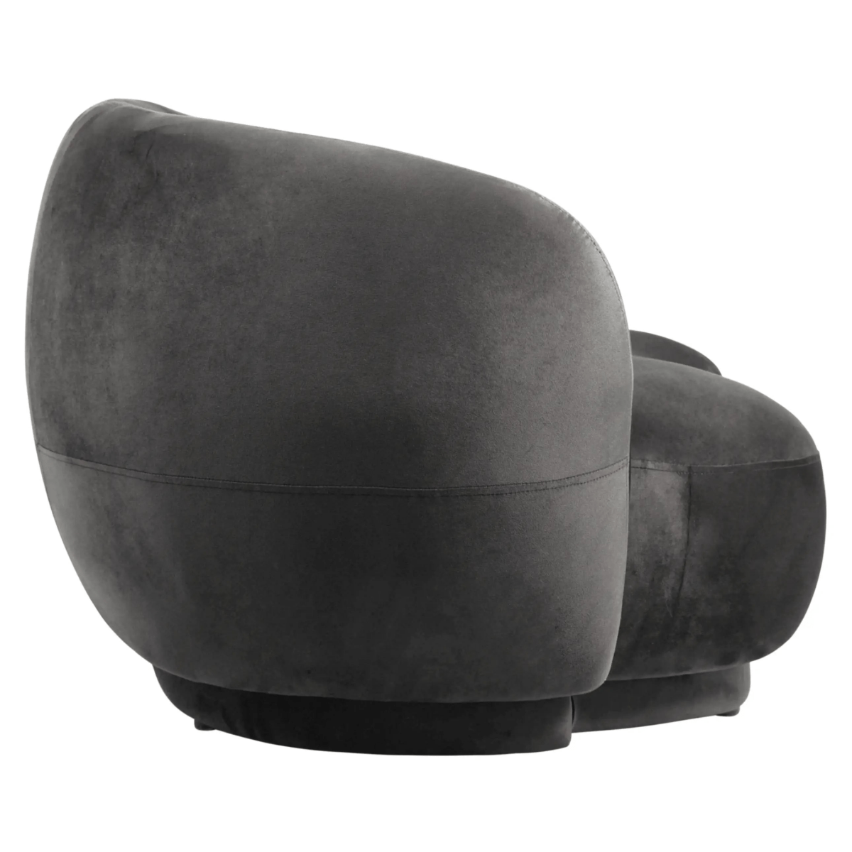 Faze 3-Seater Velvet Sofa with Curved Backrest and Pine Wood Base Light Grey Sofa Leisuremod