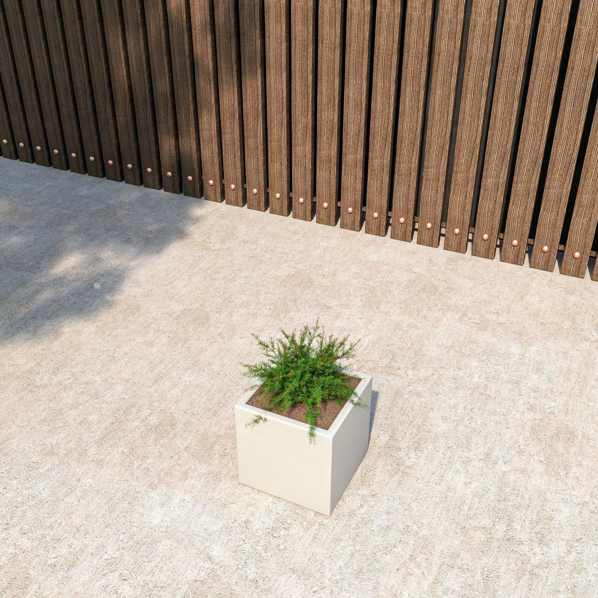 Fern Fiberstone and MGO Clay Mid-Century Modern Square Planter Pot for Indoor and Outdoor - Elax Furniture