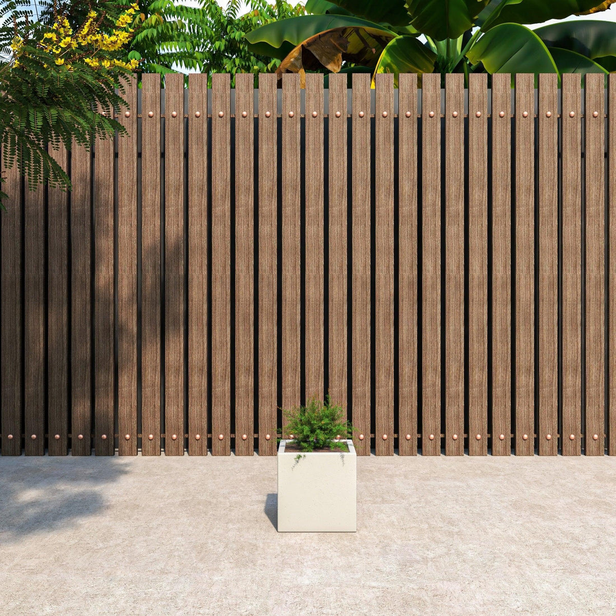 Fern Fiberstone and MGO Clay Mid-Century Modern Square Planter Pot for Indoor and Outdoor - Elax Furniture