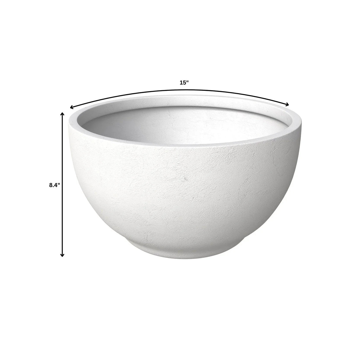 Grove Modern Fiberstone Round Planter Weather Resistant Design Plant Pot - Elax Furniture