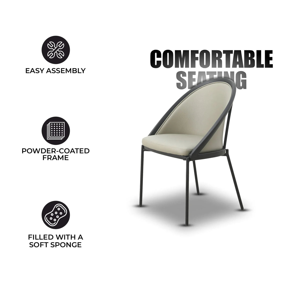 Urbane Dining Chair with Vinyl Fabric Seat and Wicker/Vinyl Backrest in Black Stainless Steel - Elax Furniture
