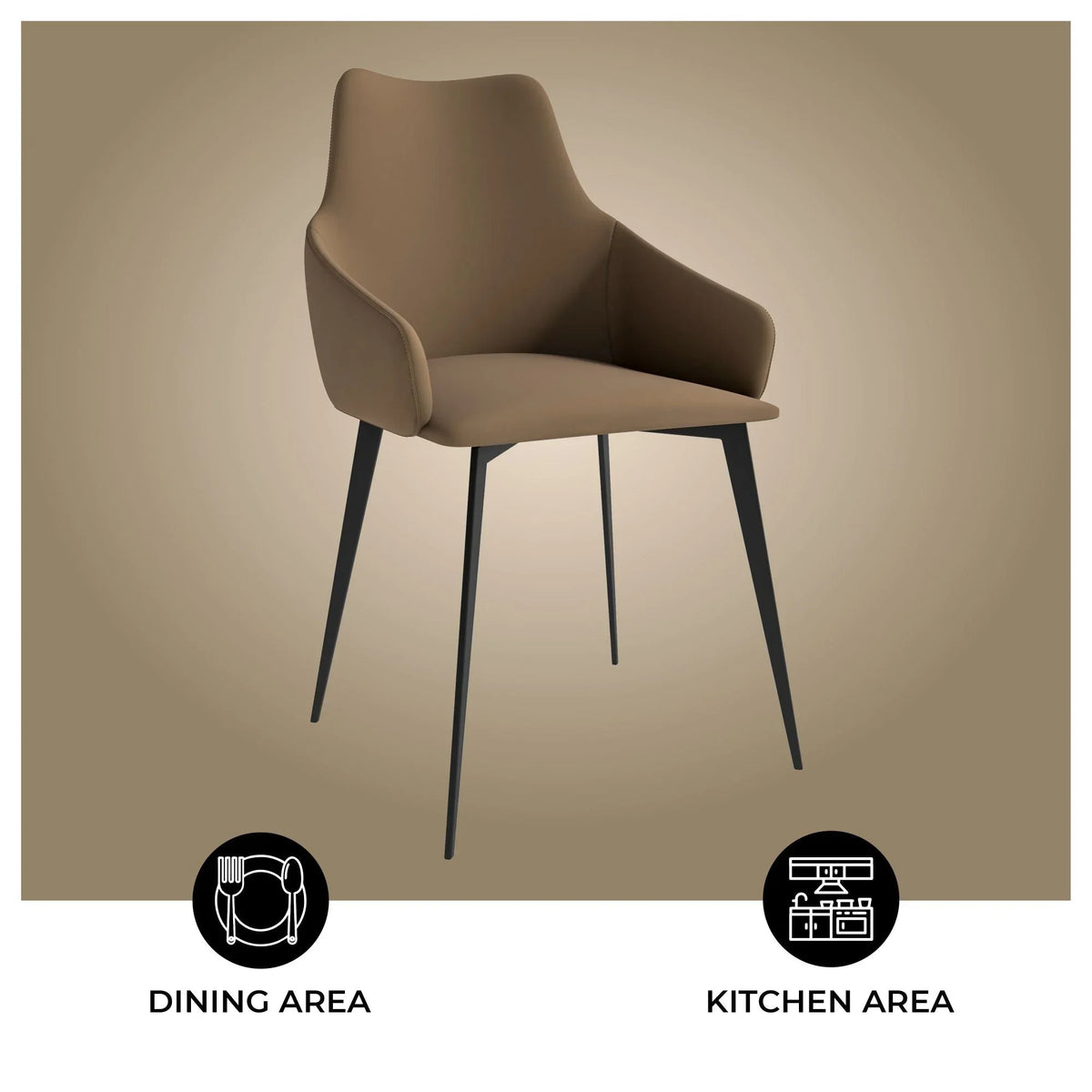 Sonnet Dining Chair Ergonomic Design with Upholstered Seating and Sturdy Iron Legs - Elax Furniture