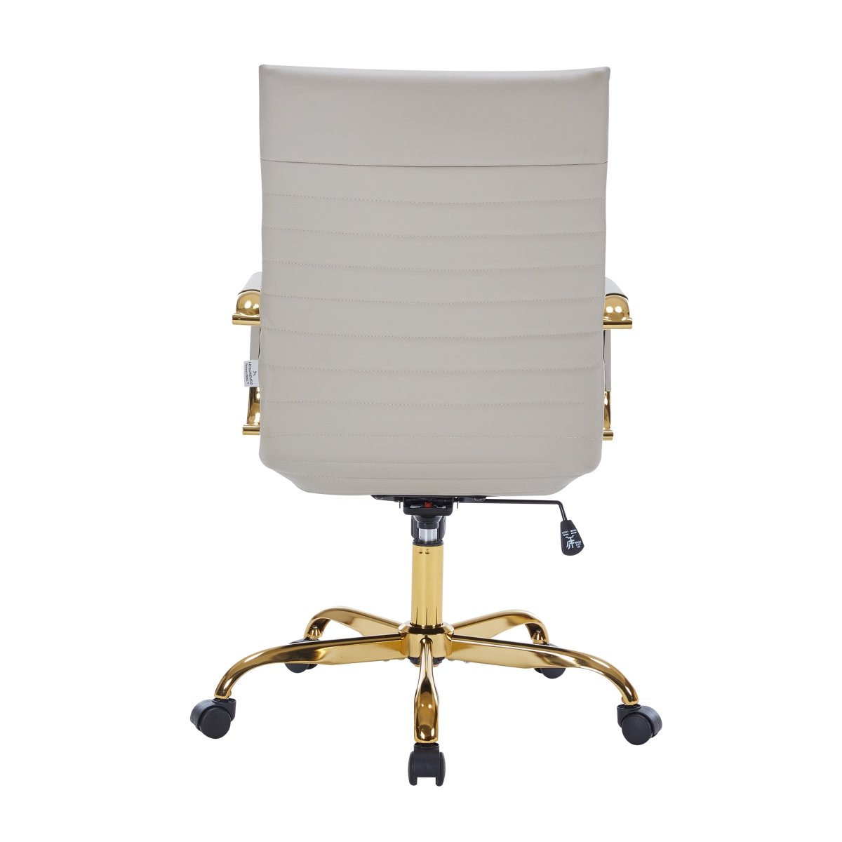 Harris Leather High-Back Adjustable Office Conference Chair with Armrests Gold Tan Office Chair Leisuremod