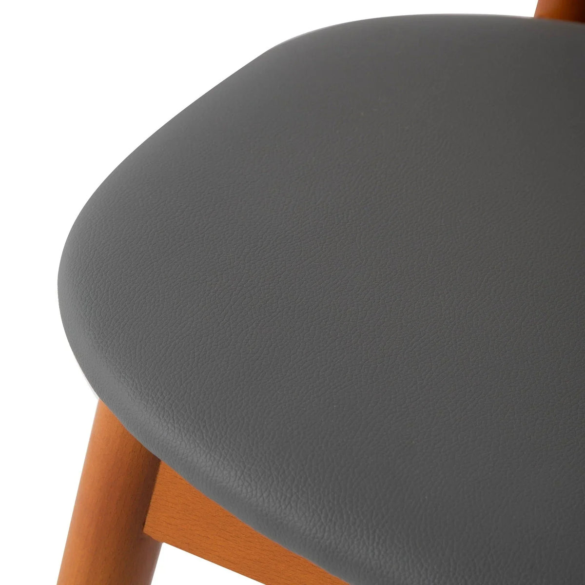 Holbeck Wicker Dining Chair with Upholstered Leather Seat and Beech Wood Legs - Elax Furniture