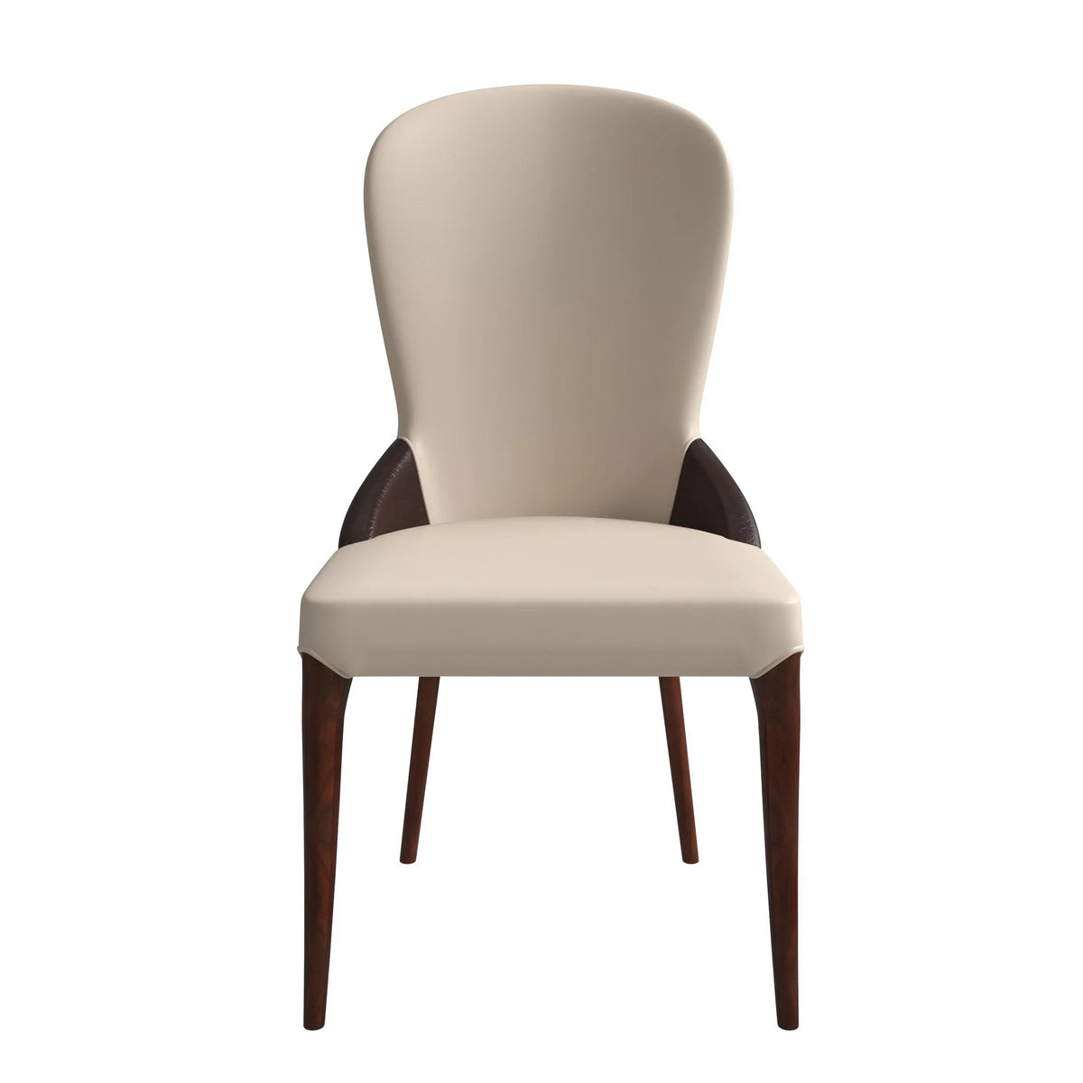 Havana Leather Dining Chair with a Two-Tone Color Design and Rubberwood Legs - Elax Furniture