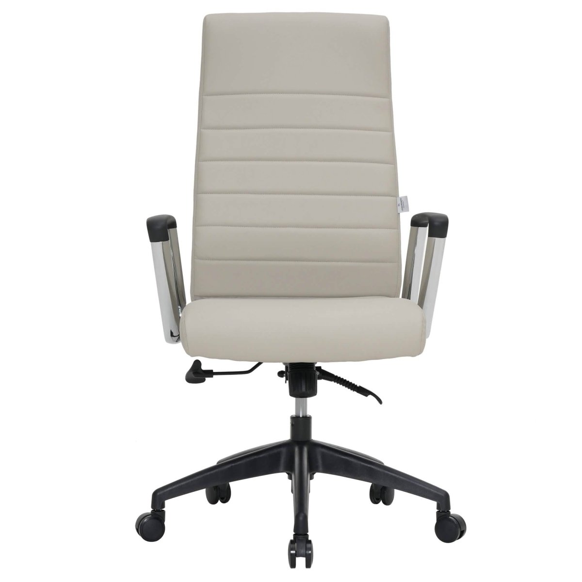 Hilton High-Back Leather Office Chair Adjustable Seat Height in Nylon Tan Office Chair Leisuremod