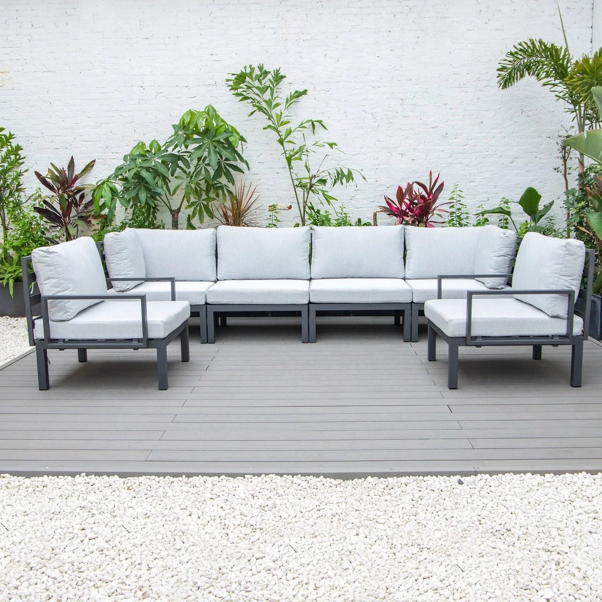 Hamilton 6-Piece Aluminum Patio Conversation Set With Cushions - Elax Furniture