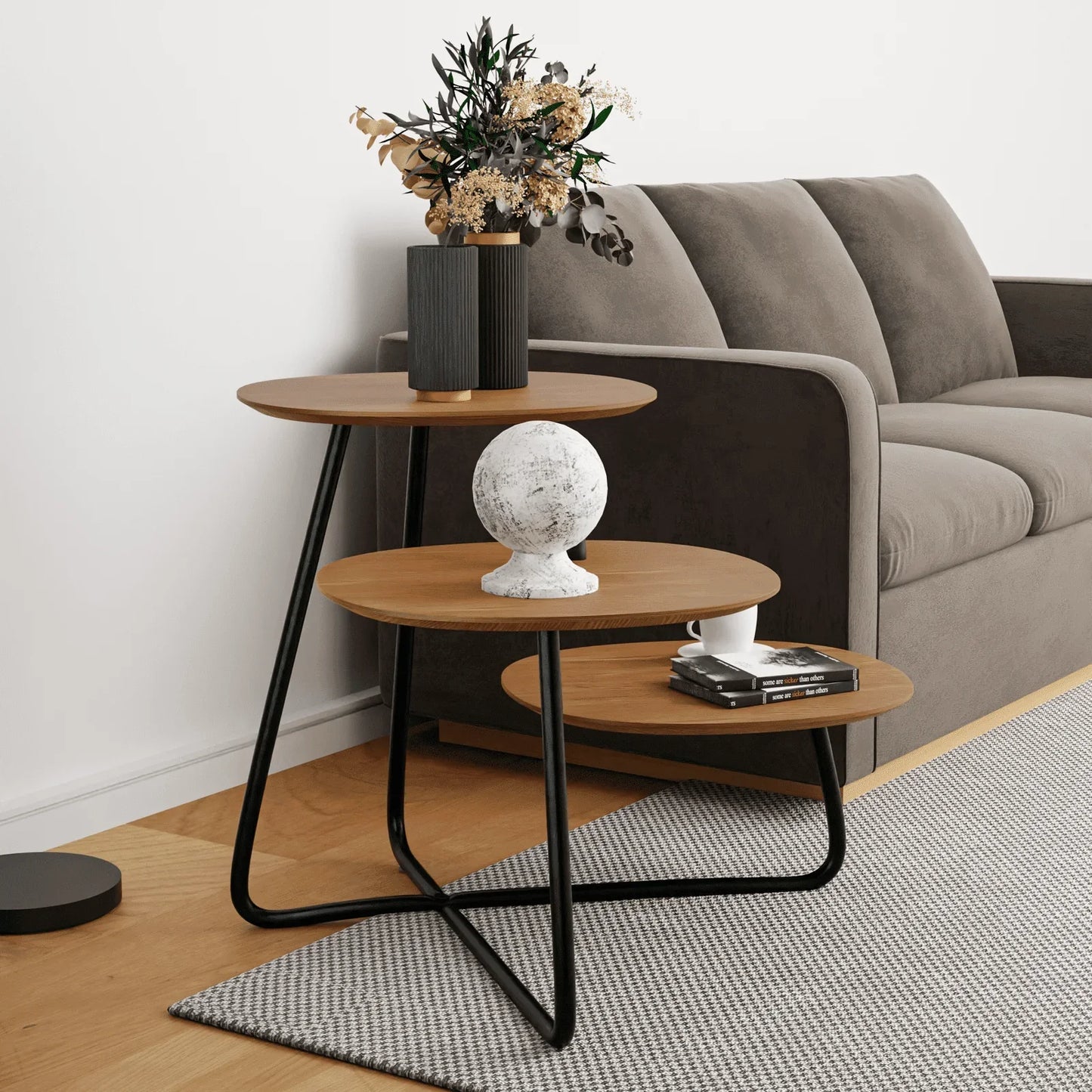 Hazelton Multi-Top End Tables with Manufactured Wood Top and Powder Coated Steel Frame - Elax Furniture