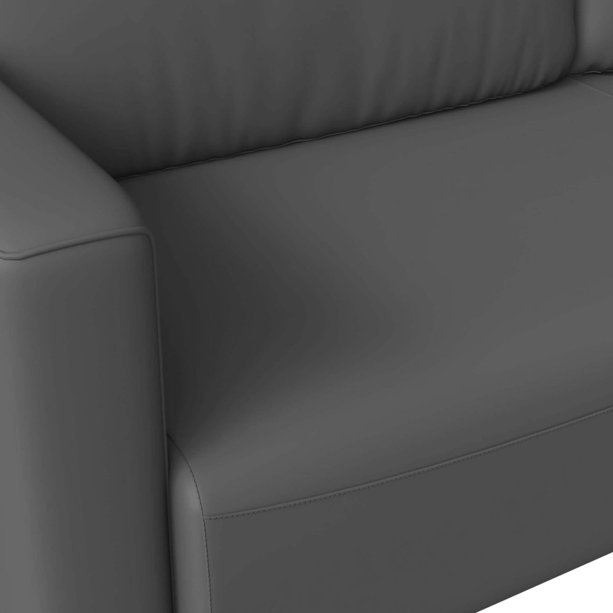 Inno 3-Seater Leather Wide Sofa with Stainless Steel Legs and Removable Cushions Grey Sofa Leisuremod