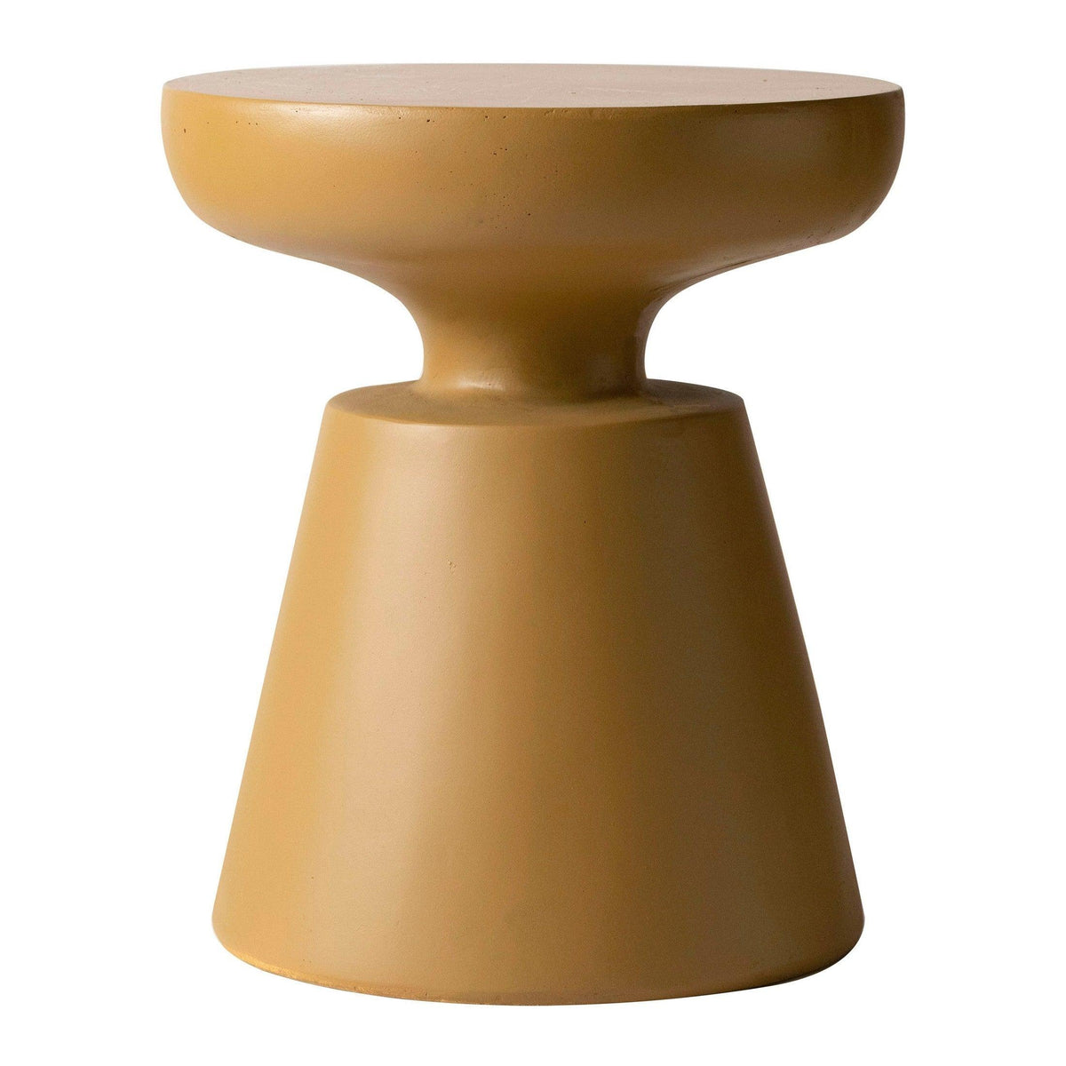 Isle Minimalist Side Table with Round Fiberstone Tabletop Accent Table and Pedestal Base - Elax Furniture