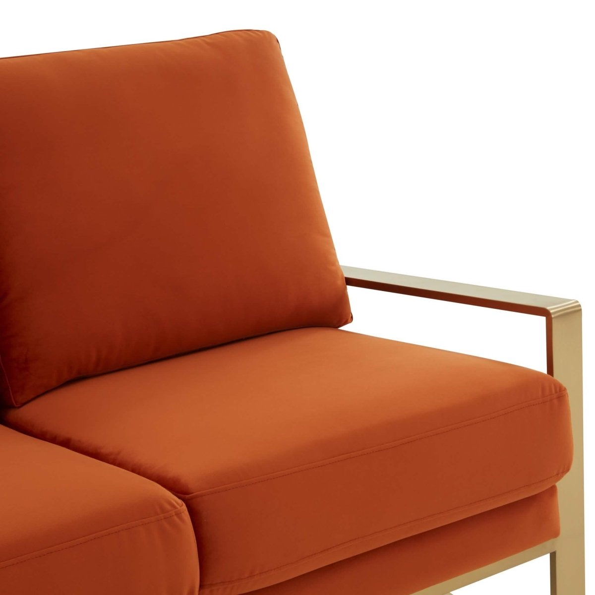 Jefferson Contemporary Velvet/Leather Loveseat with Stainless Steel Frame Silver Black Sofa Leisuremod