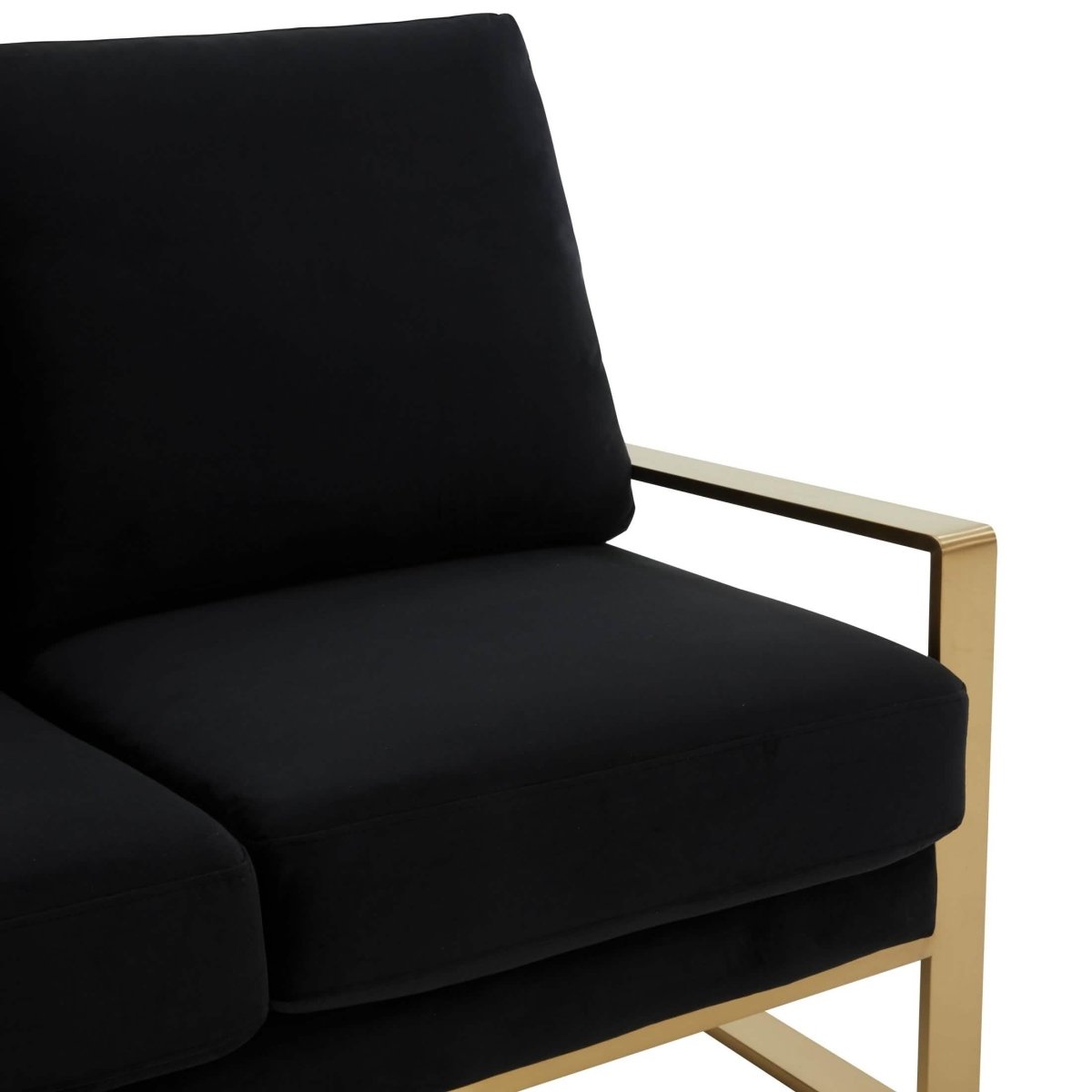 Jefferson Contemporary Velvet/Leather Loveseat with Stainless Steel Frame Velvet Silver Orange Sofa Leisuremod