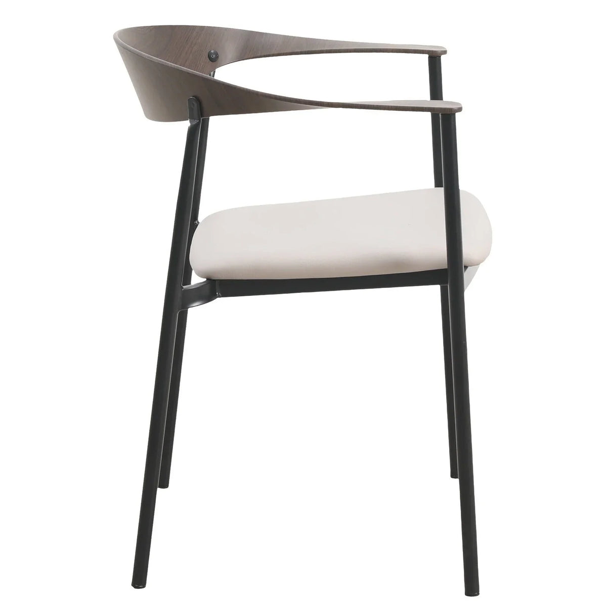 Kora Dining Chair Upholstered in Leather with Stainless Steel Frame and Legs - Elax Furniture