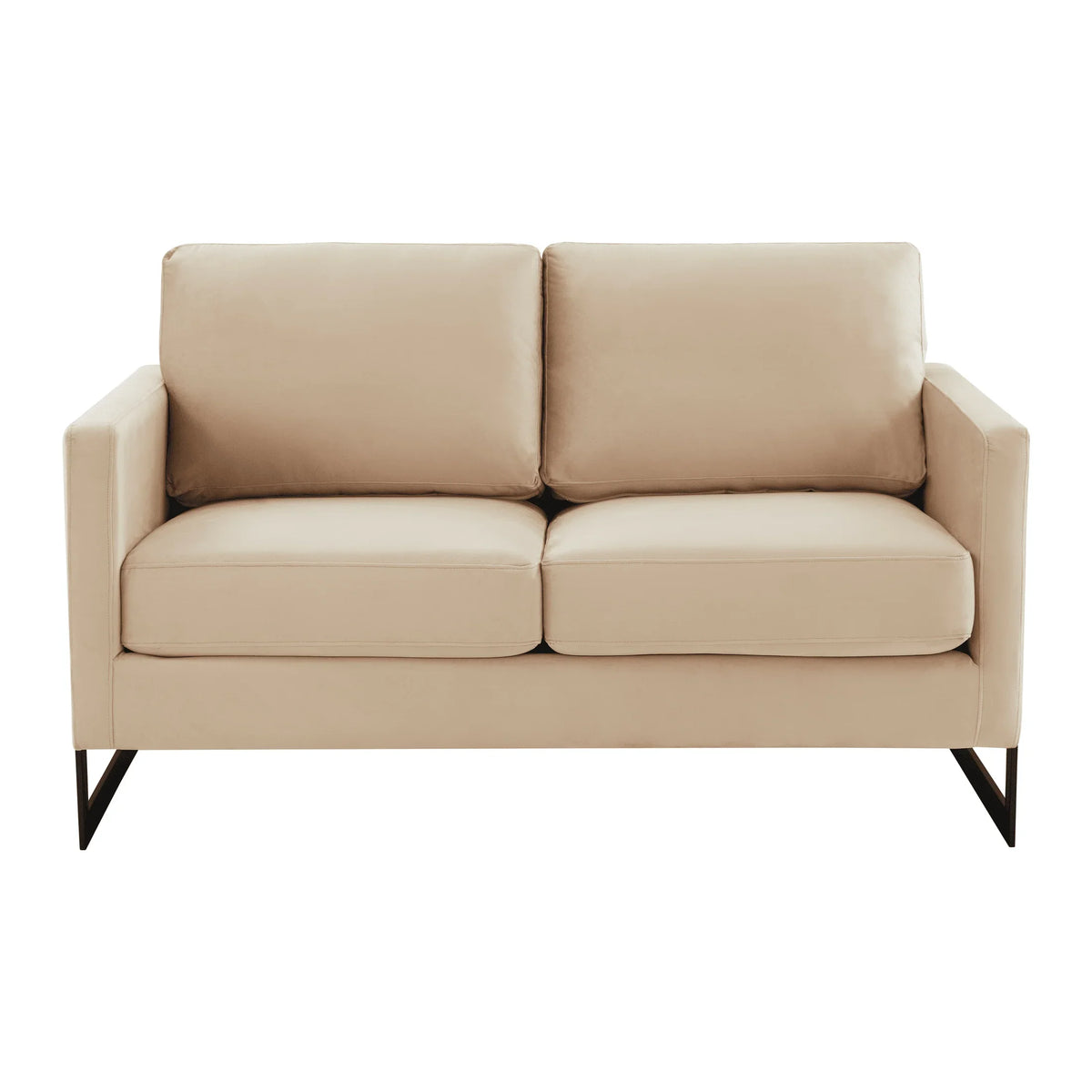 Lincoln Velvet Loveseat Sofa with Black Stainless Steel Frame - Elax Furniture