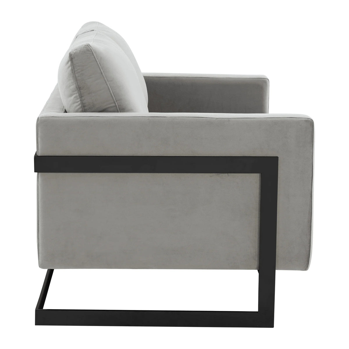 Lincoln Velvet Loveseat Sofa with Black Stainless Steel Frame - Elax Furniture