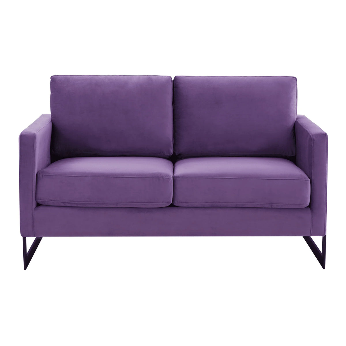 Lincoln Velvet Loveseat Sofa with Black Stainless Steel Frame - Elax Furniture