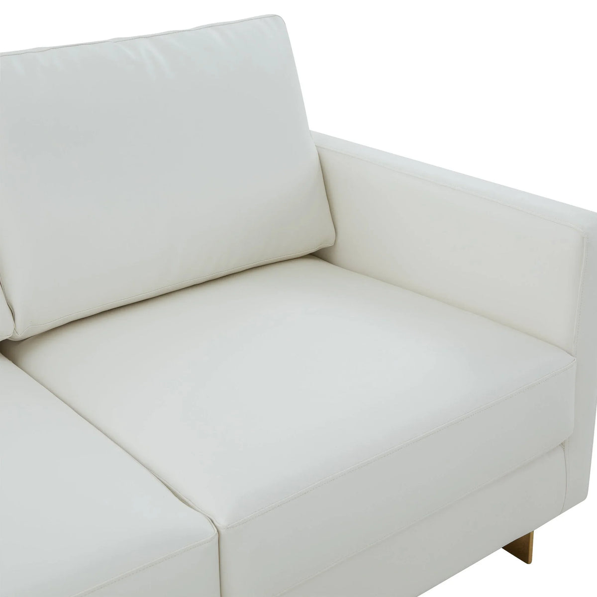 Lincoln Upholstered Velvet/Leather Loveseat With Gold Frame - Elax Furniture