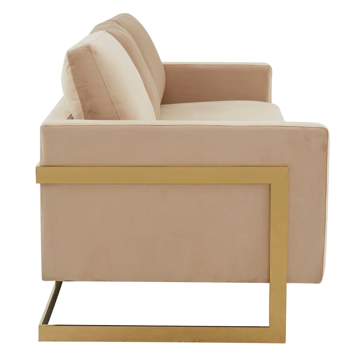 Lincoln 3-Seater Velvet/Leather Full Size Sofa in Stainless Steel - Elax Furniture
